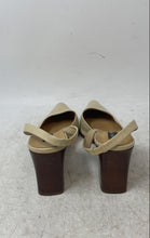 Load image into Gallery viewer, Via Spiga Womens Beige Leather Pointed Toe Slip-On Slingback Heels Size 7.5
