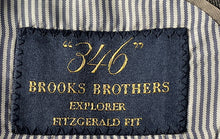 Load image into Gallery viewer, Brooks Brothers Mens Gray Striped Fitzgerald Fit Two-Button Blazer Size 42RG
