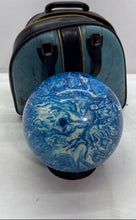 Load image into Gallery viewer, AMF Fiesta Blue Printed Engraved Brenda Indoor Game 3 Holes Bowling Ball w/ Bag
