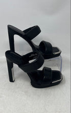 Load image into Gallery viewer, DKNY Womens Ralia Black Silver Leather Slip-On Stiletto Platform Heels Size 5.5M
