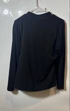 Load image into Gallery viewer, Calvin Klein Womens Black Long Sleeve Draped V-Neck Pullover Blouse Top Size XL
