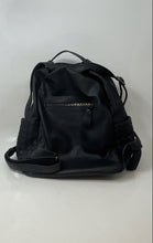 Load image into Gallery viewer, Madison West Womens Black Leather Adjustable Strap Inner Pockets Luxury Backpack
