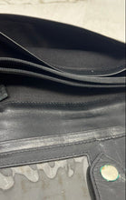 Load image into Gallery viewer, Armani Exchange Womens Black Leather Two Buckle Flap Pocket Snap Bifold Wallet
