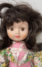 Load image into Gallery viewer, Brown Hair And Eyes Collectible Porcelain Doll In Floral Dress With Box
