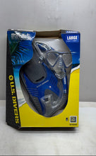 Load image into Gallery viewer, U.S. Divers Unisex Adult Blue And Gray Snorkeling Set Size Large With Travel Bag
