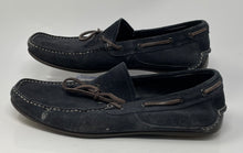 Load image into Gallery viewer, Authentic Salvatore Ferragamo Mens Black Moccasin Shoes Size 9.5 2E Damaged
