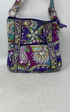 Load image into Gallery viewer, Vera Bradley Womens Purple Floral Quilted Crossbody Handbag With Wristlet Wallet
