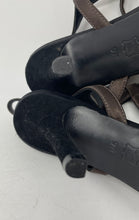 Load image into Gallery viewer, Authentic Tory Burch Womens Mandy Black Brown High T-Strap Heels Size 9M Worn
