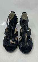 Load image into Gallery viewer, Michael Kors Womens Black Leather Open Toe Block Heel Strappy Sandals Size 5 M
