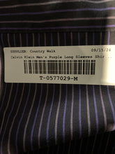 Load image into Gallery viewer, Calvin Klein Mens Multicolor Striped Print Long Sleeve Dress Shirt Size 16
