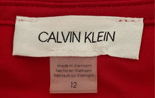Load image into Gallery viewer, Calvin Klein Womens Red Long Sleeve Side Ruched A-Line Dress Size 12 With Tag
