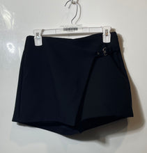 Load image into Gallery viewer, Zara Womens Black Slash Pocket Regular Fit Wrap Mini Skort Size Small
