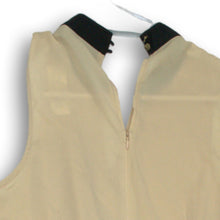 Load image into Gallery viewer, 7th Avenue Womens Beige Sleeveless Peplum Blouse Top Size M
