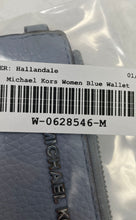 Load image into Gallery viewer, Michael Kors Womens Blue Pebbled Leather Detachable Strap Mercer Coin Wallet
