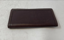 Load image into Gallery viewer, Coach Womens Hampton Brown Signature Print Canvas Checkbook Cover Wallet

