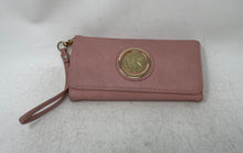 Load image into Gallery viewer, Michael Kors Womens Pink Leather Inner Divider Card Holder Wristlet Wallet
