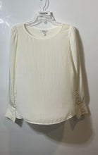 Load image into Gallery viewer, Express Womens Off White Round Neck Long Sleeve Blouse Top Size Small
