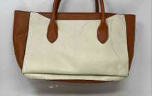 Load image into Gallery viewer, Loulu Womens Brown Beige Colorblock Faux Leather Triple Compartment Tote Handbag
