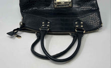 Load image into Gallery viewer, Anais Gvani Womens Black Crocodile Embossed Faux Leather Studded Shoulder Bag
