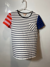 Load image into Gallery viewer, Brooks Brothers Womens White Black Striped Short Sleeve Crew Neck T-Shirt Size M
