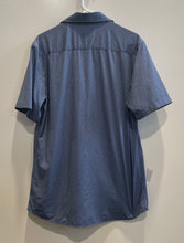Load image into Gallery viewer, Zara Mens Blue Short Sleeve Collared Slim-Fit Button-Up Shirt Size Large
