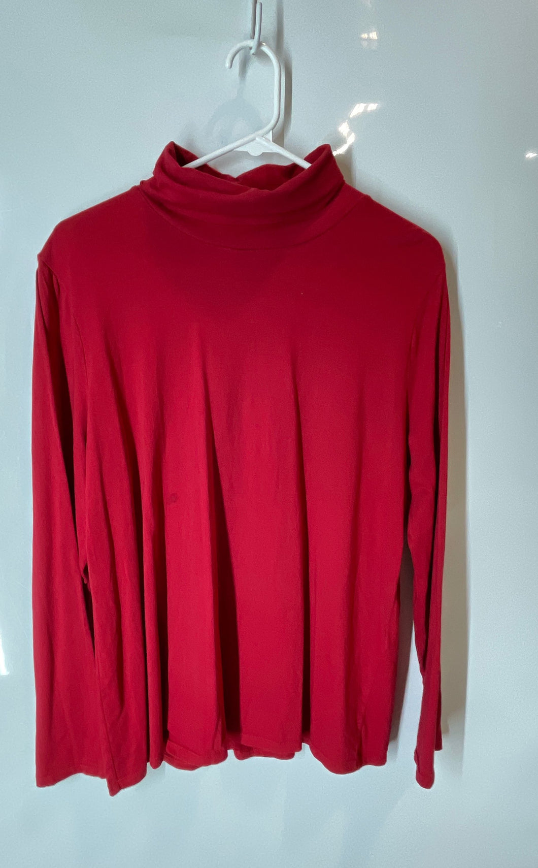 Chico's Womens Red Long Sleeve Turtleneck Pullover Sweater Size 2
