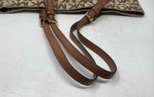 Load image into Gallery viewer, Michael Kors Womens Brown Signature Print Double Handle Shoulder Bag
