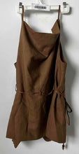 Load image into Gallery viewer, Zara Womens Brown Sleeveless Button Front Tie Waist Blouse Top Size XL
