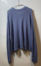 Load image into Gallery viewer, Abercrombie &amp; Fitch Womens Blue Cotton Long Sleeve Cropped Pullover Sweater Sz M
