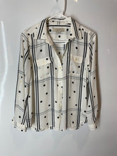 Load image into Gallery viewer, Ann Taylor Loft Womens White Black Polka Dot Long Sleeve Button-Up Shirt Size SP
