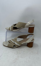Load image into Gallery viewer, Donald Pliner Womens Radly Cream Brown Leather Slingback Heels Size 8.5M
