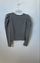 Load image into Gallery viewer, Zara Womens Gray Heather Long Puff Sleeve Pullover Sweatshirt Size Medium
