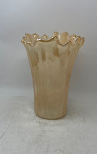 Load image into Gallery viewer, Murano Gold Peach Glass Home Decorative Swirl Pattern Flower Vase Collectible
