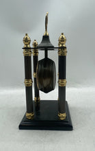 Load image into Gallery viewer, Vintage Bombay Collectible Roman Numerals Black Gold-Tone Mantel Clock

