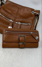 Load image into Gallery viewer, Michael Kors Womens Brown Leather Adjustable Strap Crossbody Bag &amp; Wallet
