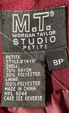 Load image into Gallery viewer, Morgan Taylor Womens Red Notch Lapel Double Breasted Blazer Jacket Size 8P

