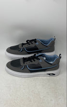 Load image into Gallery viewer, Mens Gray Black Faux Leather Lace-Up Low Top Fashion Sneakers Shoes Size EU 44

