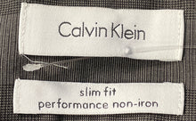 Load image into Gallery viewer, Calvin Klein Mens Brown Printed Long Sleeve Collared Dress Shirt Size XL
