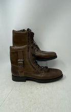 Load image into Gallery viewer, Vito Rossi Mens Brown Leather Lace-Up Round Toe Ankle Combat Boots Size 12

