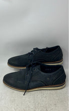 Load image into Gallery viewer, Wall ST Collection Mens Blue Leather Lace-Up Derby Dress Shoes Size 44
