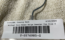 Load image into Gallery viewer, Michael Kors Womens Beige Knitted V-Neck Sweater Blouse Top Size Small
