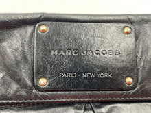 Load image into Gallery viewer, Authentic Marc Jacobs Womens Black Leather Flap Over LIned Clutch Bag Stained
