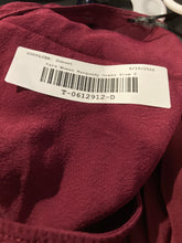 Load image into Gallery viewer, Zara Womens Burgundy Pleated Ruffle Layered Bell Sleeve V-Neck Mini Dress Size S
