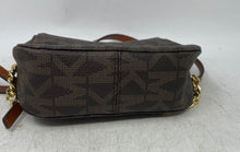 Load image into Gallery viewer, Michael Kors Womens Fulton Brown Leather Signature Print Crossbody Handbag
