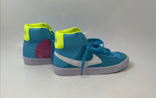 Load image into Gallery viewer, Nike Boys Blazer Mid 77 DQ6084-400 Blue Yellow Leather Sneaker Shoes Size 5.5Y
