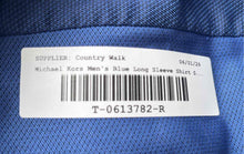 Load image into Gallery viewer, Michael Kors Mens Blue Regular Fit Wrinkle Free Dress Shirt Size 15 32/33
