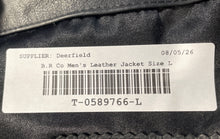 Load image into Gallery viewer, BR. Co Mens Black Leather Long Sleeve Spread Collar Full-Zip Jacket Size L
