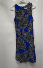 Load image into Gallery viewer, Nine West Womens Blue Printed Sleeveless Back Zip A-Line Dress Size 8
