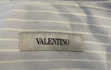 Load image into Gallery viewer, Authentic Valentino Mens Light Blue White Striped Cotton Dress Shirt Size EUR 39
