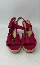 Load image into Gallery viewer, Michael Kors Womens Berkley Red Wedge Heel Platform Espadrille Sandals Size 7
